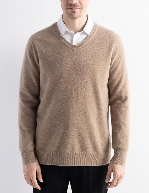 Chanyarn Men's 100% Merino Wool Sweater 2025 Fall Winter First-Line Ready to Wear V Neck Long Sleeve Seamless Knit Sweater